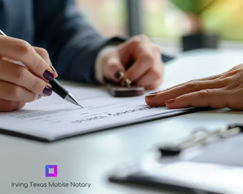 Contract notarization by Irving Mobile Notary in Irving, TX